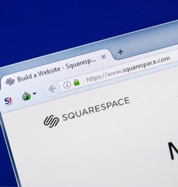 Website browser showing Squarespace homepage