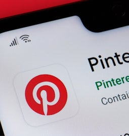 Mobile screen showing Pinterest in the app store