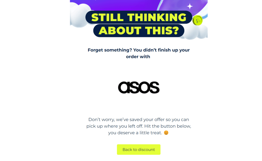 Asos marketing email