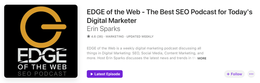 EDGE of the Web podcast profile on Apple Podcasts