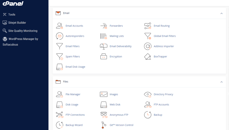 HostGator's cPanel dashboard