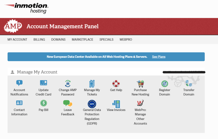 InMotion Account Management Panel