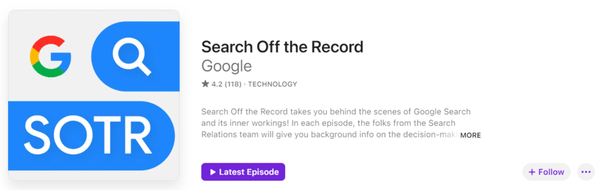 Search Off the Record podcast profile on Apple Podcasts