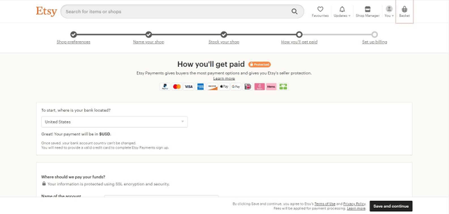 Etsy payment methods