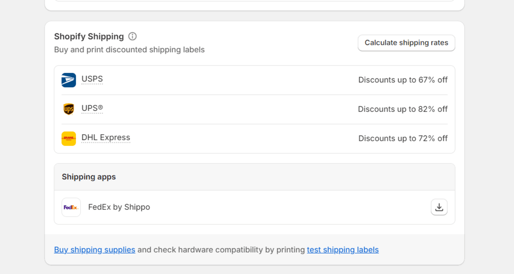 Shipping discounts for USPS, UPS, and DHL Express for Shopify users