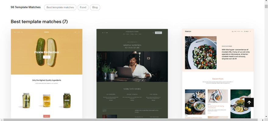 Three Squarespace templates for food blog wesbites