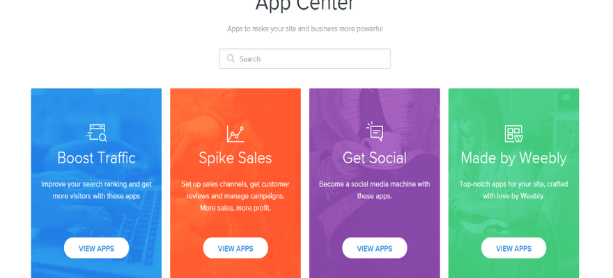 App Center de Weebly